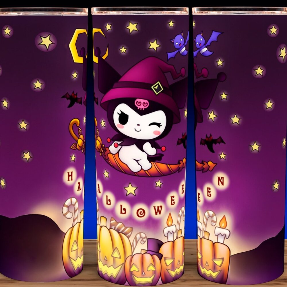 Kuromi Halloween Witch Cartoon Cup Mug Tumbler
